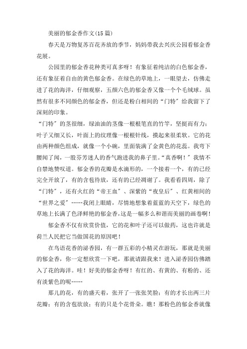 中小学美丽的郁金香作文(15篇)