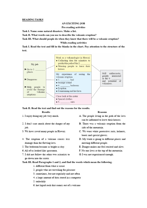 人教版高中英语选修六Book6Unit5ReadingTasks