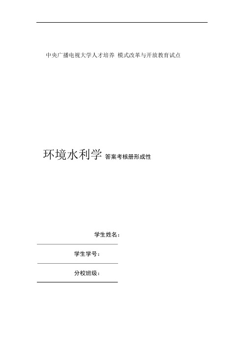 环境水利学试题答案