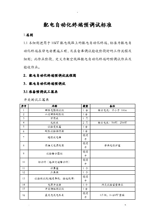 配自动化终端预调试规范(ftu)