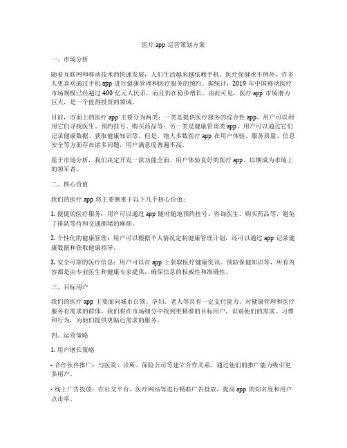 医疗app运营策划方案