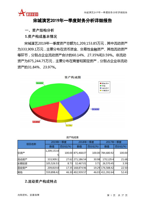 宋城演艺2019年一季度财务分析详细报告