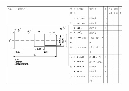 (完整版)初级车工实操试题