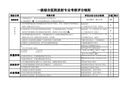 一级医院放射科检查细则