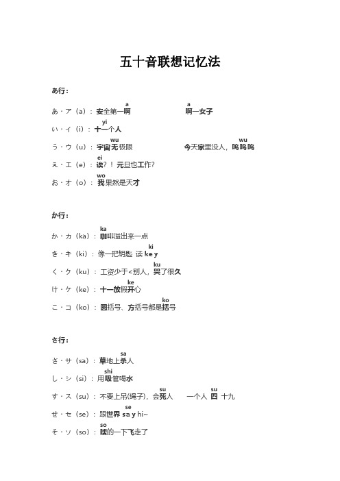 五十音联想记忆法