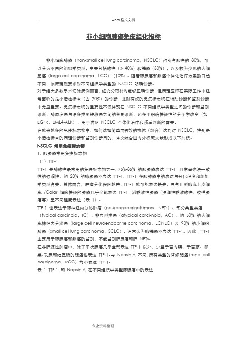 非小细胞肺癌免疫组化指标