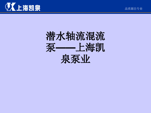 潜水轴流混流泵——上海凯泉泵业ppt课件