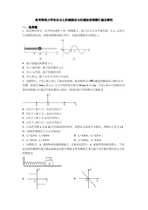 高考物理力学知识点之机械振动与机械波易错题汇编及解析