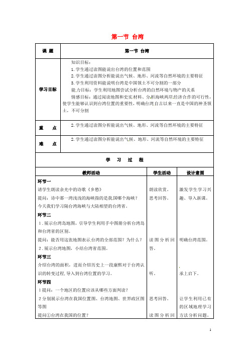 江苏省徐州市中小学教学研究室八年级地理下册 第八章 