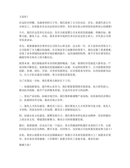 启动会领导讲话发言稿