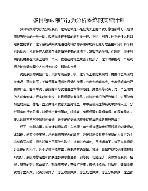 多目标跟踪与行为分析系统的实施计划