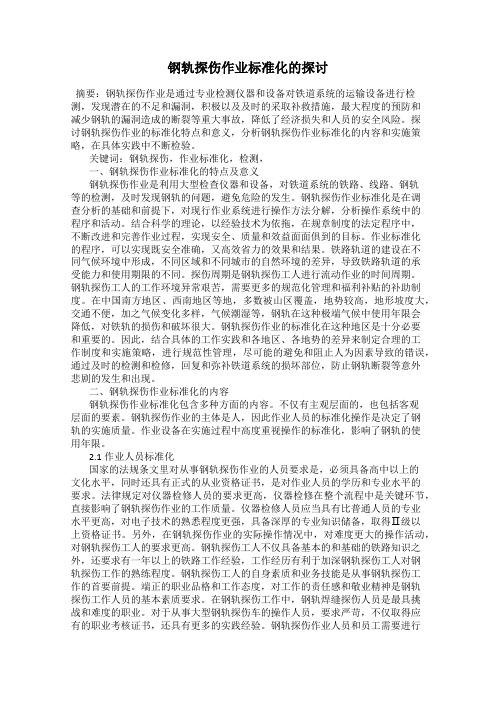 钢轨探伤作业标准化的探讨