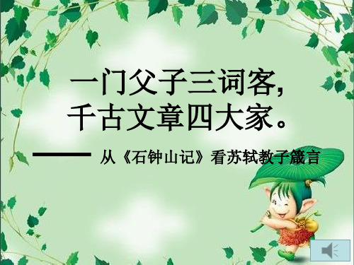 部编版高中语文选择性必修下册12石钟山记课件28张