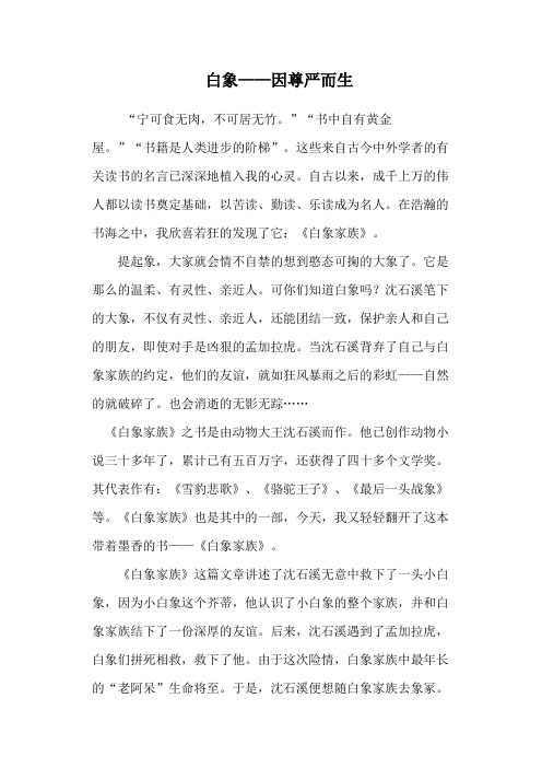白象——因尊严而生
