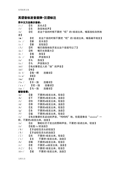 英语音标发音规律大全