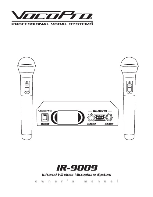 IR-9009 无线红外麦克风系统用户手册说明书