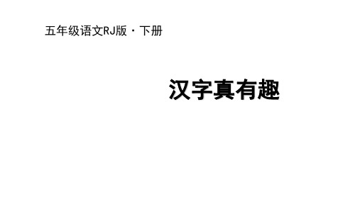 新人教部编版五年级语文下册PPT课件—综合性学习：遨游汉字王国  汉字真有趣