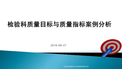 1.检验科质量目标与质量指标案例分析