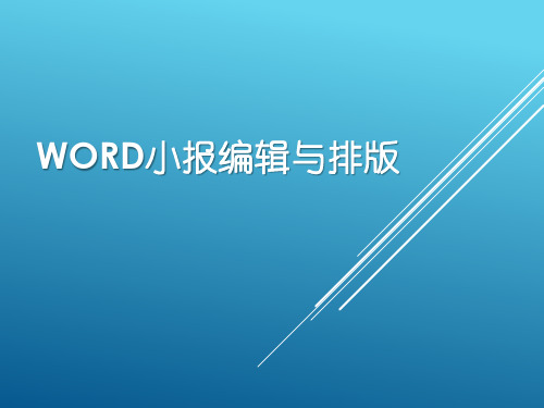 《word小报编辑与排版》课件