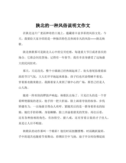 陕北的一种风俗说明文作文