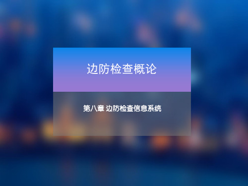 边防检查信息系统