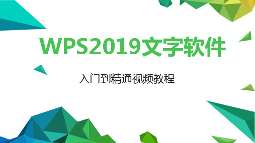 WPS2019文字软件从入门到精通 (5)