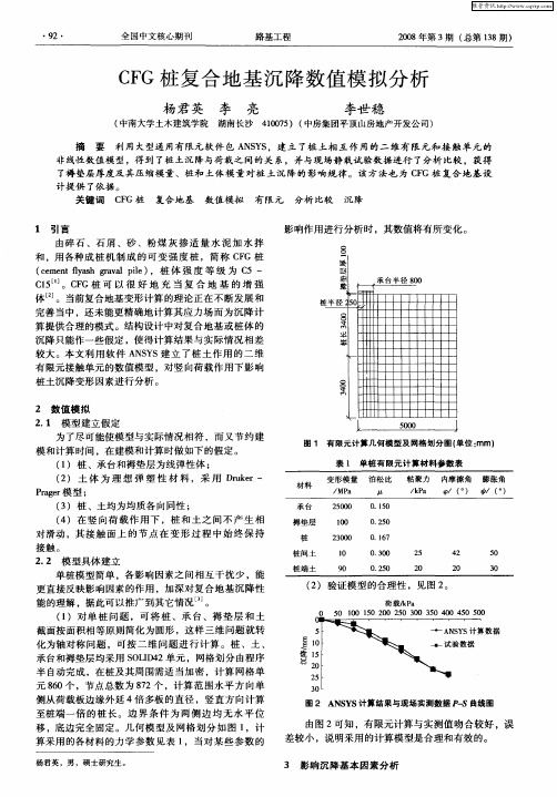 CFG桩复合地基沉降数值模拟分析