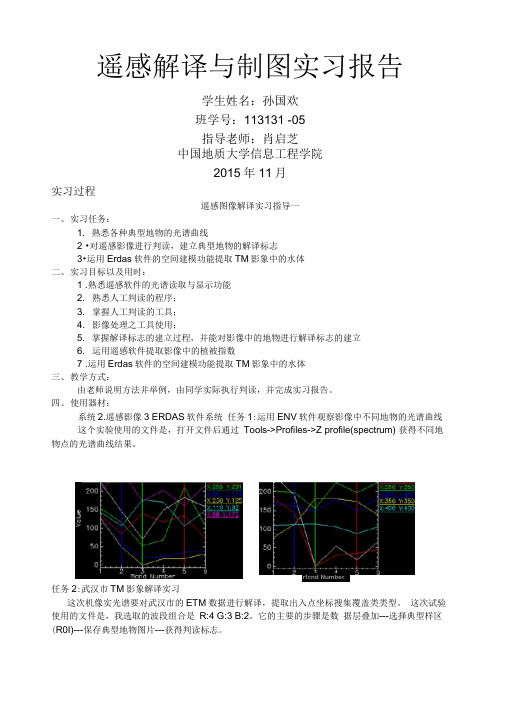 中国地质大学武汉遥感解译与制图实习报告