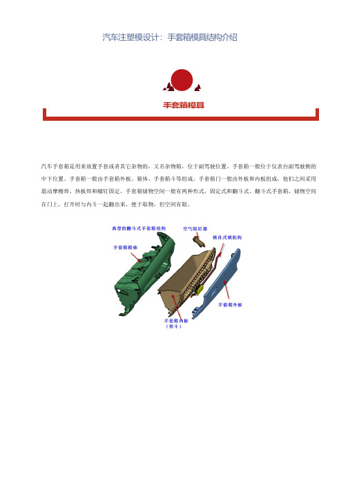 汽车注塑模设计：手套箱模具结构介绍