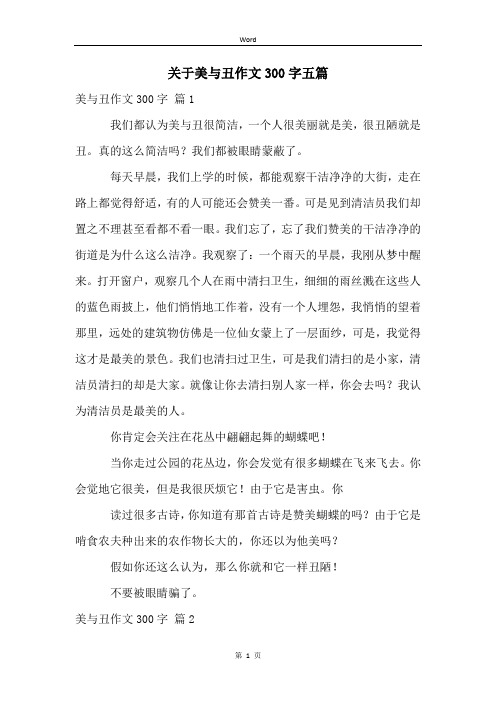 关于美与丑作文300字五篇