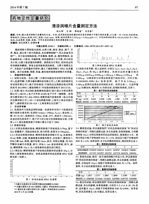 清凉润喉片含量测定方法