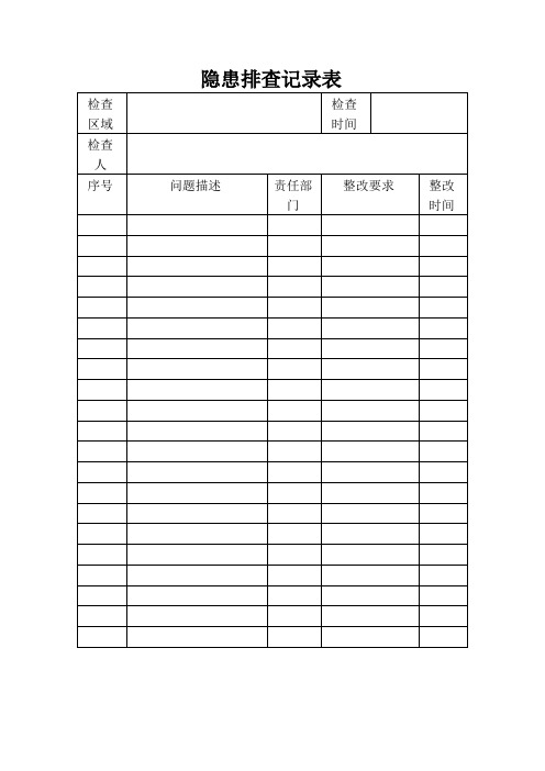 隐患排查记录样表