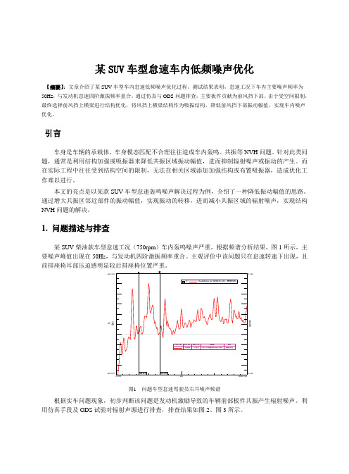 某SUV车型怠速车内低频噪声优化