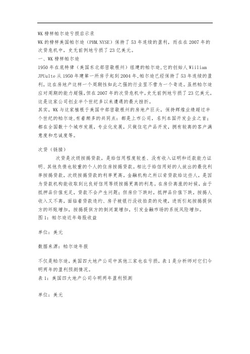 WK榜样帕尔迪亏损启示录