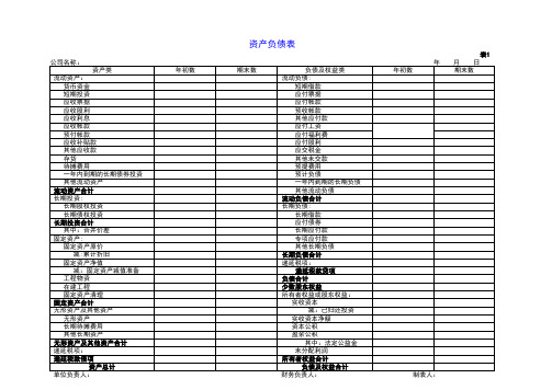 会计报表-资产负债表-利润表-损益表-现金流量表