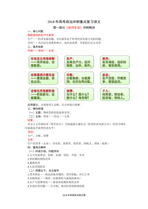 2016年高考政治冲刺重点复习讲义