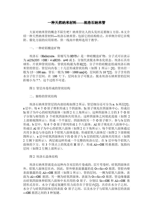 一种天然纳米材料——埃洛石纳米管