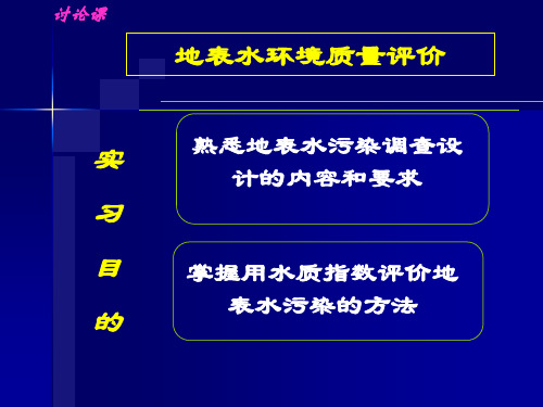 地表水环境质量评价