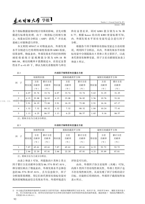 我国省域物流业发展水平实证研究——基于因子分析方法