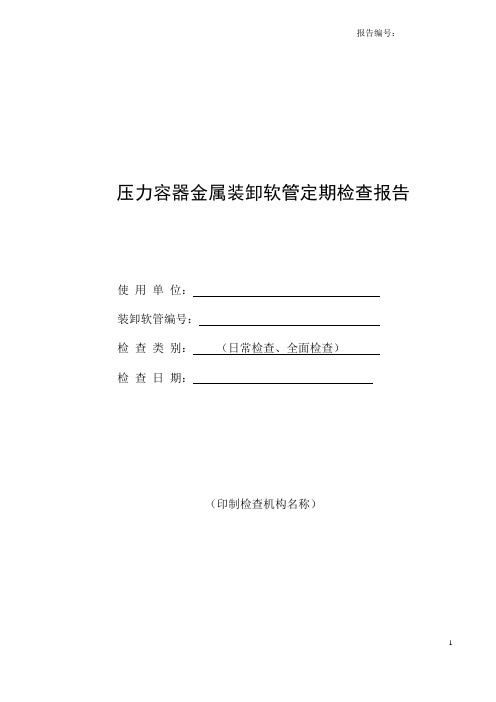 压力容器金属装卸软管定期检查报告