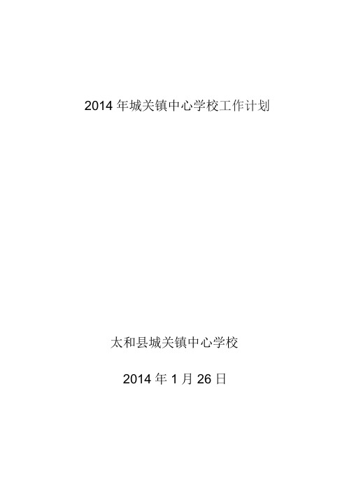 2014年城关镇中心学校工作计划+修改稿