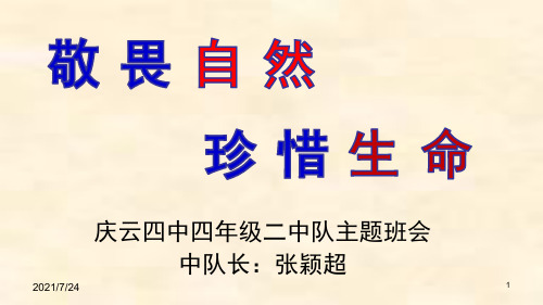 4.2中队班会-《敬畏自然、珍惜生命》PPT课件