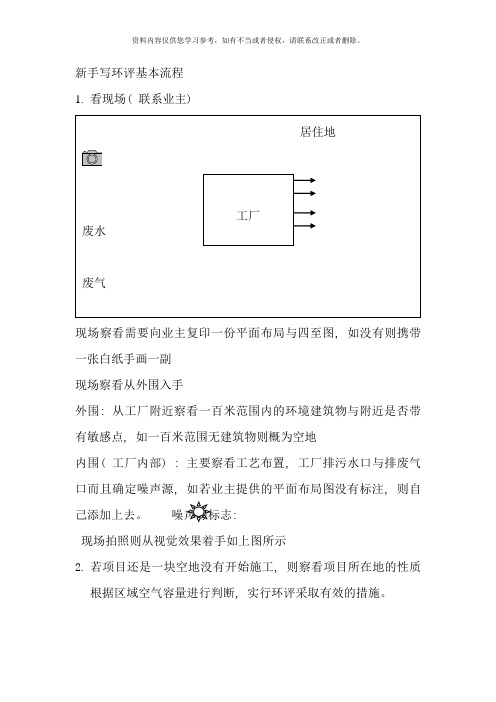 新手写环评基本流程样本