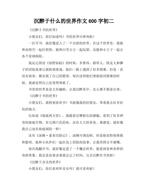 沉醉于什么的世界作文600字初二