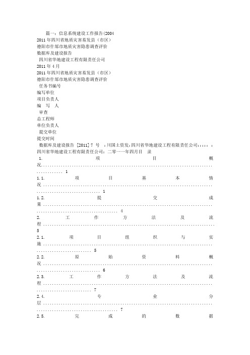 系统建设工作报告