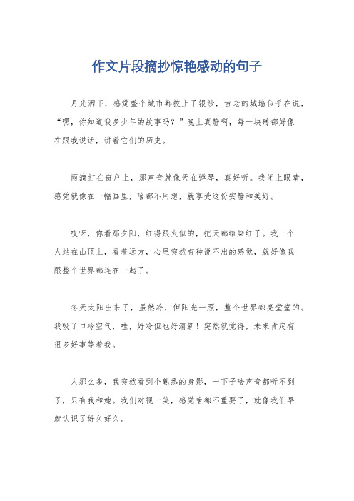 作文片段摘抄惊艳感动的句子