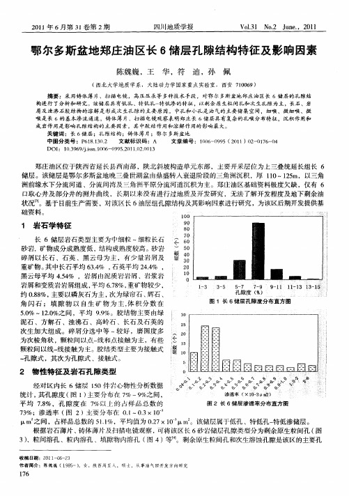 鄂尔多斯盆地郑庄油区长6储层孔隙结构特征及影响因素