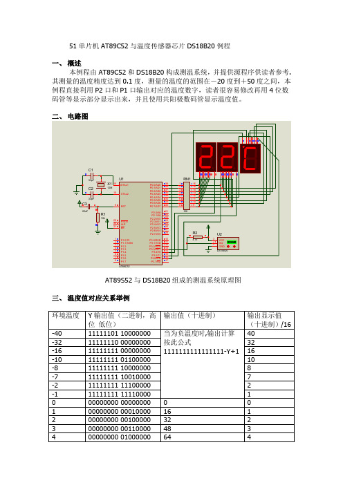 超级简单的AT89C52与DS18B20完整例程