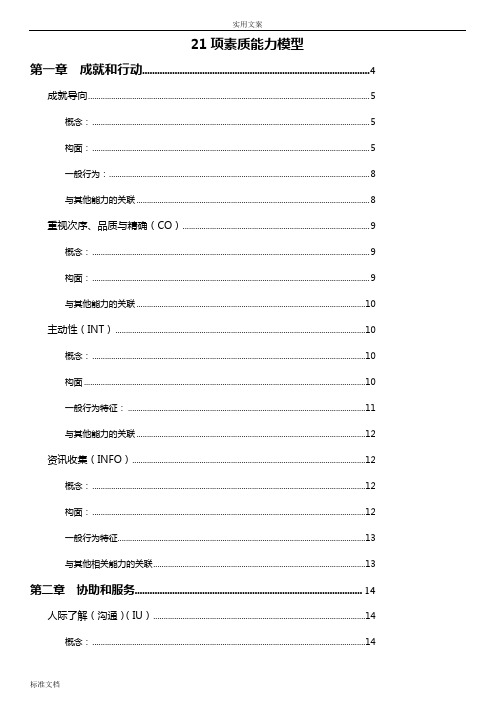 麦克利兰21项素质能力模型