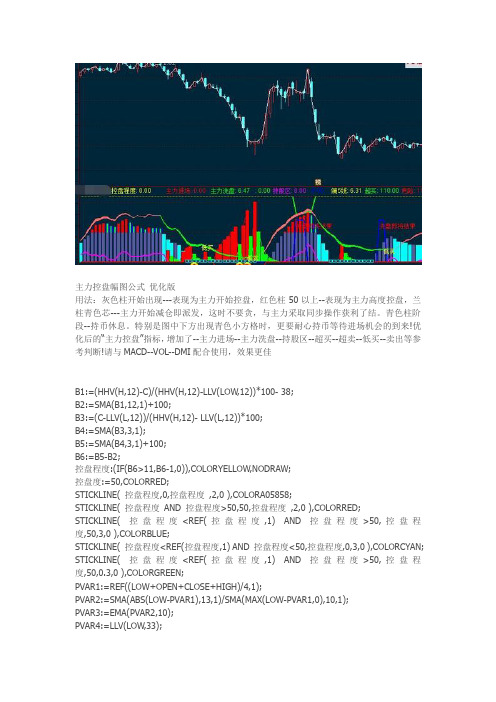 主力控盘优化版通达信指标公式源码